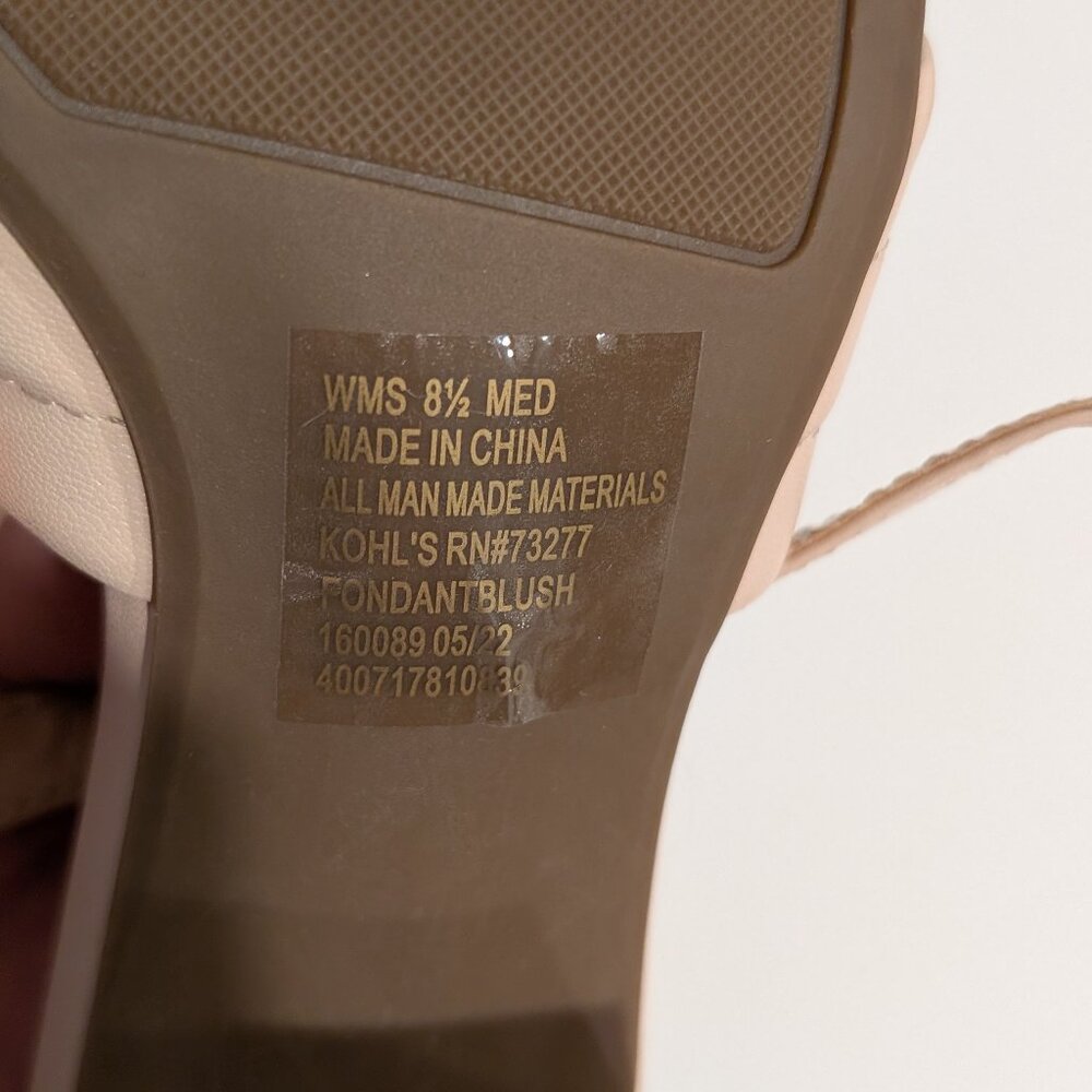 LC Lauren Conrad Fondant Women's Blush Memory Foam Heeled Sandals - Picture 5 of 5